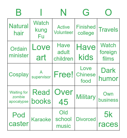 How similar are you to Tiffiny Bingo Card
