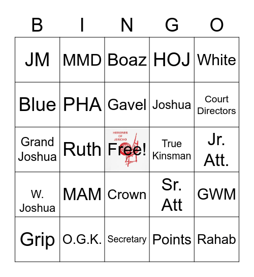 HOJ Bingo Card