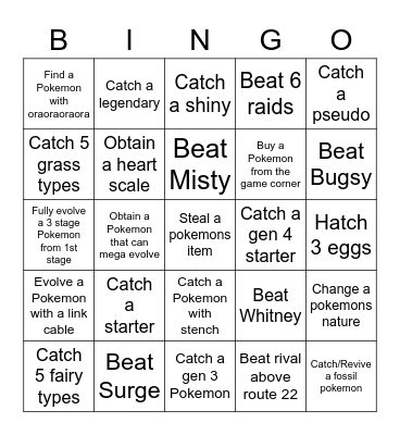 Radical Red Bingo Card