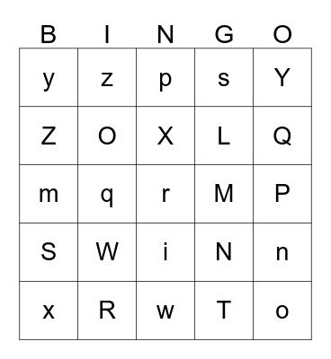 The Alphabet Bingo Card