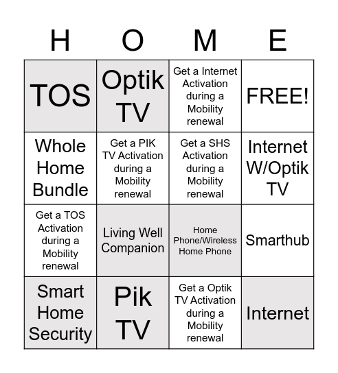 YOU ALL GET HOME SERVICES!!! Bingo Card