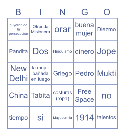 Estrellas BINGO Card