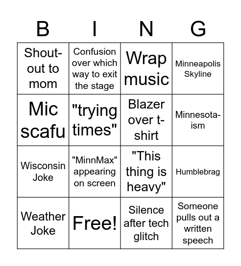 MinnMax Emmy Bingo Card