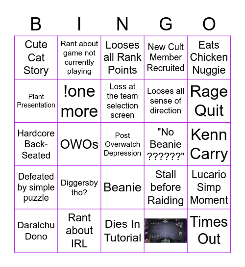PockyDeluxe Stream Bino Bingo Card