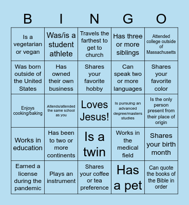 College and Careers 2021 Bingo Card