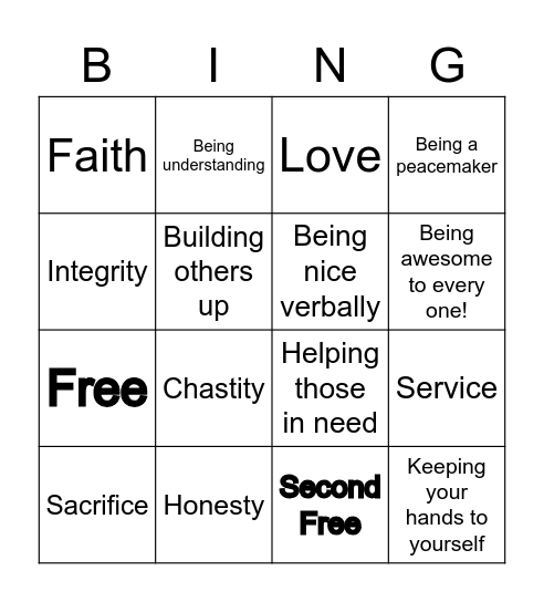 FHE Bingo Card