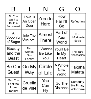 Min19 Magical Disney Bingo Extravaganza Bingo Card