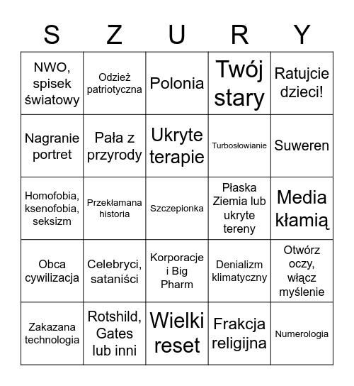 W domu bez klamek Bingo Card