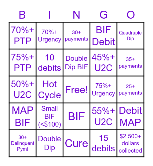 Week 2: Mon-Thur AM Bingo Card