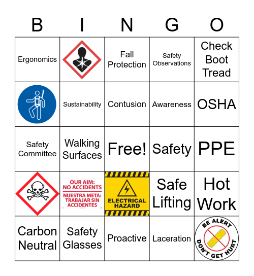 HSE&F Boot Camp Bingo Card