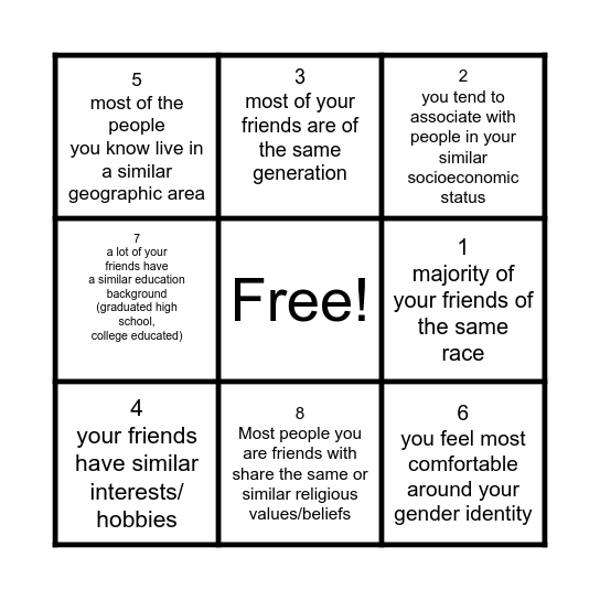 Bingo Card