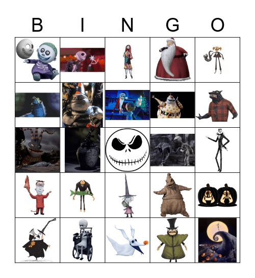 The Nightmare Before Christmas Bingo Card