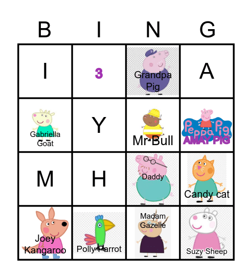 AMAY'S 3rd BIRTHDAY Bingo Card