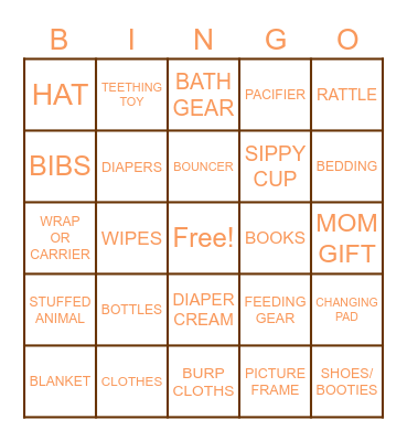 Melissa & Blake's Little Pumpkin Bingo Card