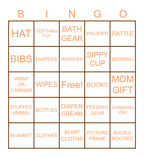 Melissa & Blake's Little Pumpkin Bingo Card