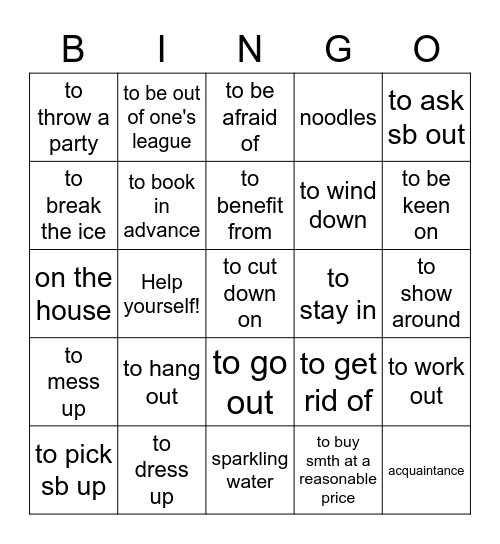 Intermediate (1-6) Bingo Card