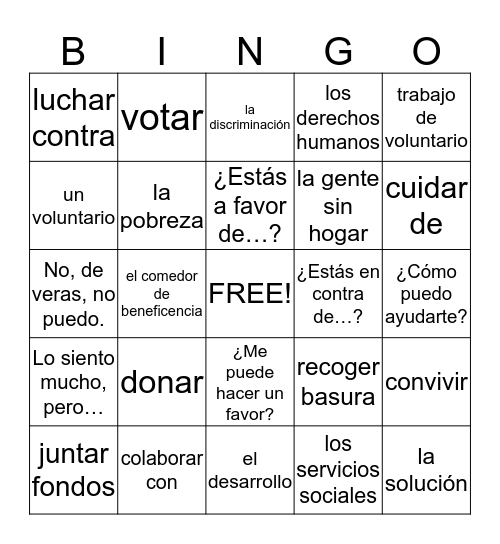 Bingo a favor de la beneficencia