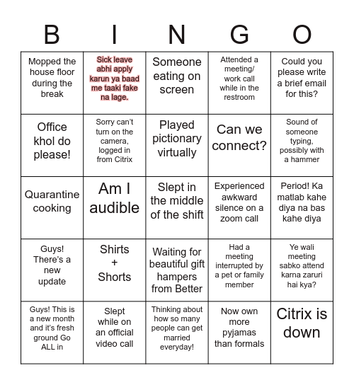 Townhall Fun Bingo Card