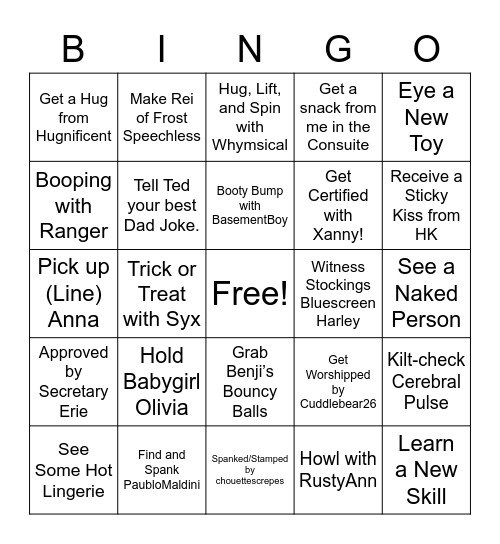 Kinko Bingo Card