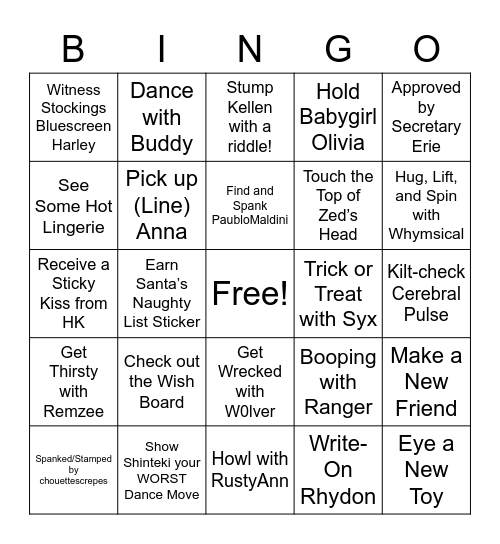 Kinko Bingo Card