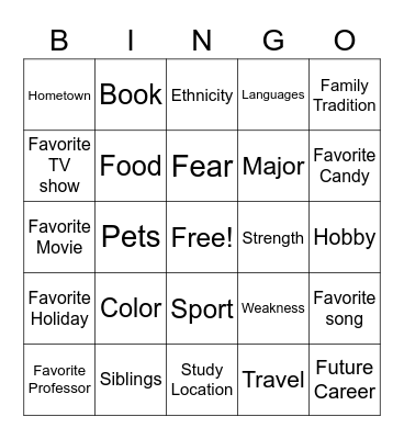 Diversity Bingo Card