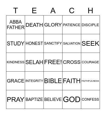 TEACH Bingo Card