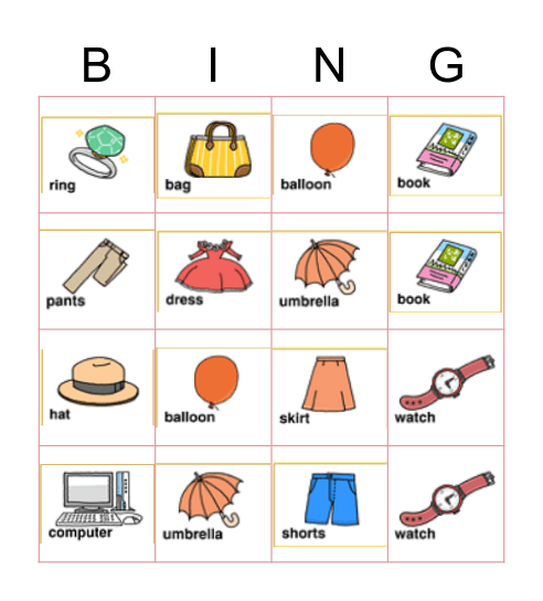 What do you want? -   I want a _______ Bingo Card