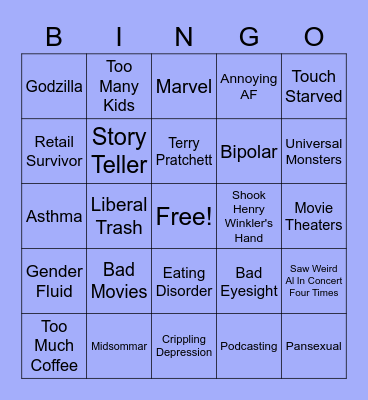 How Similar Are You To STEVE?!?!?! Bingo Card