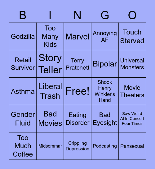 How Similar Are You To STEVE?!?!?! Bingo Card