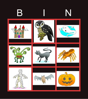 Halloween with black background Bingo Card