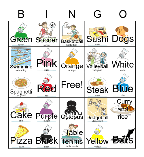 Do you like ____ ? Bingo Card