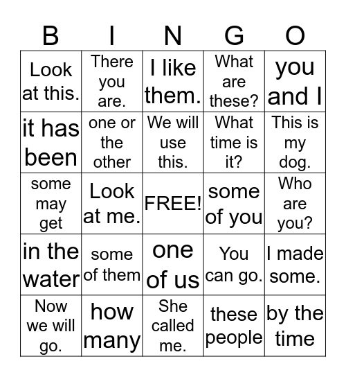 Michael's BINGO Card