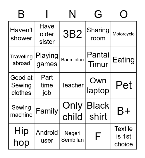 Haluuuu Bingo Card