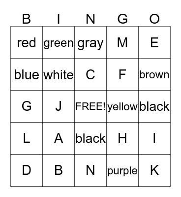 Sign Language Bingo Card