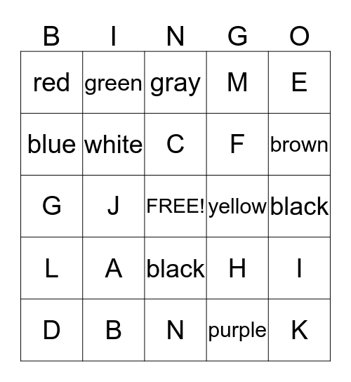 Sign Language Bingo Card
