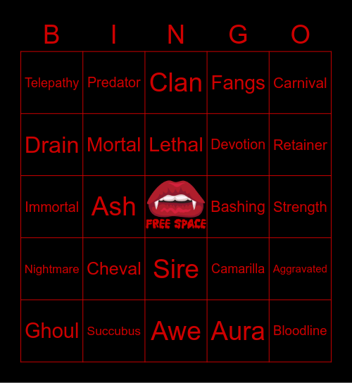 Immortals Bingo Card