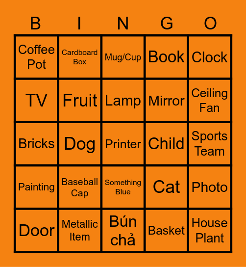 I Spy Virtual Bingo Card