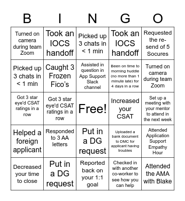 Chat Bingo Card