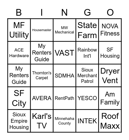 SDMHA Bingo Card