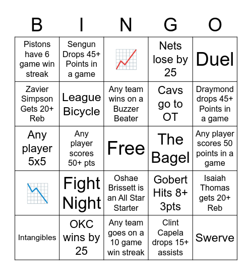 Sample Light Years Bingo Card