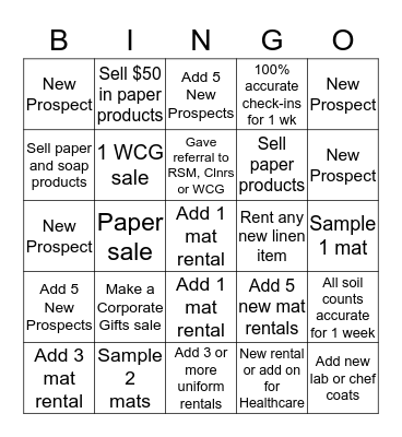 The Wade Companies Bingo Card