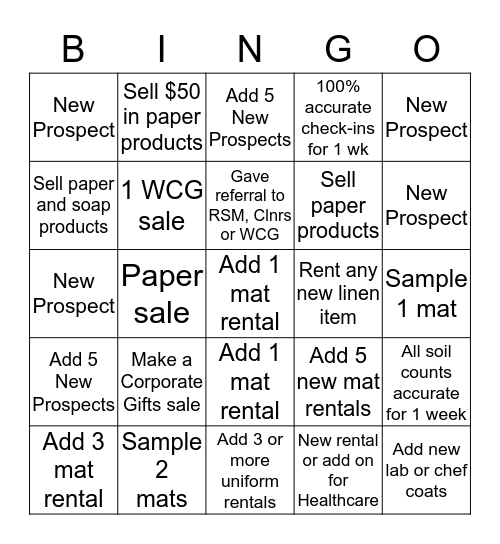The Wade Companies Bingo Card