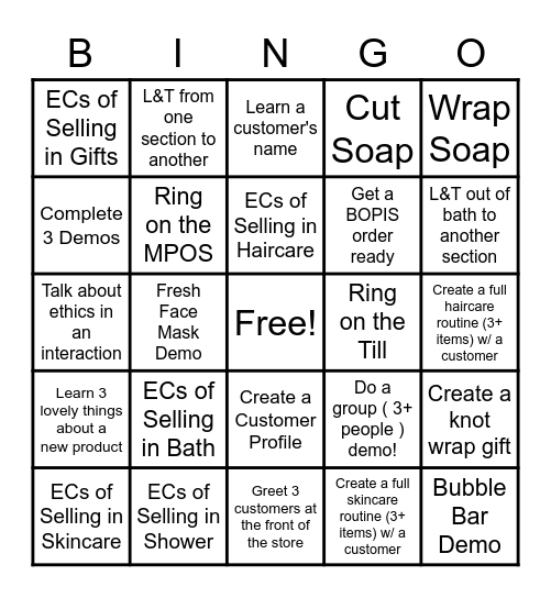 SeSa Bingo Card