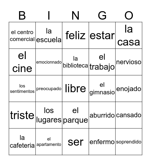 spanish rules ya!!!!! Bingo Card