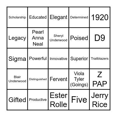 ZETA BINGO Card