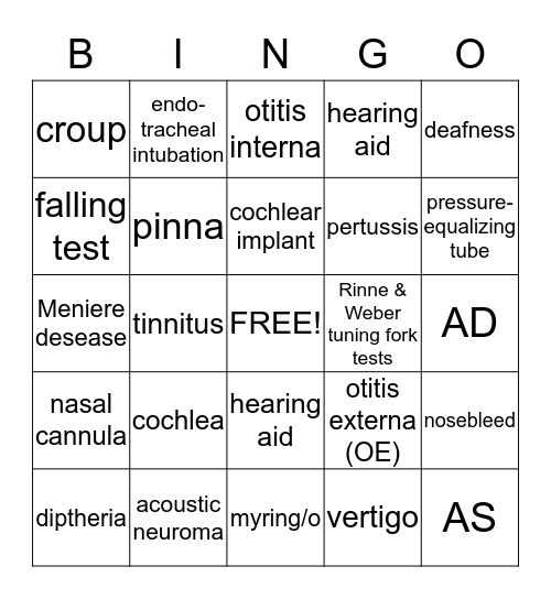 Ch. 17 Bingo Card