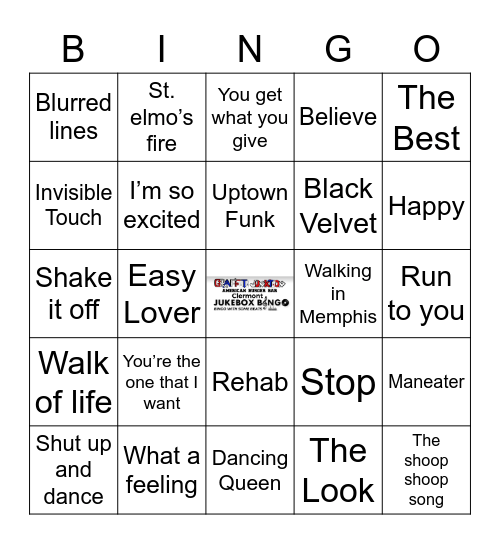 Jukebox Bingo 101121 MISC Bingo Card