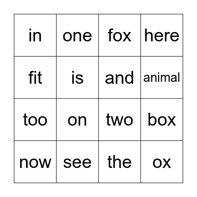 The Big Box Bingo Card