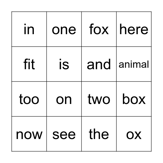 The Big Box Bingo Card