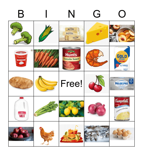 Ingredients Bingo Card